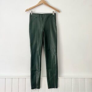 Zara Forest Green Faux Leather Leggings Size S